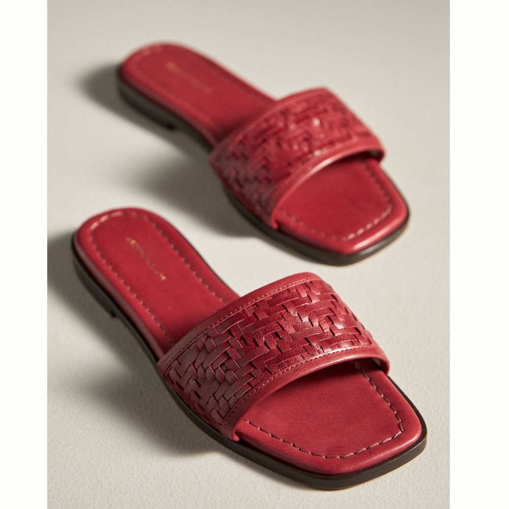 ANTHROPOLOGIE➕NIB Woven Leather Sandal Slides